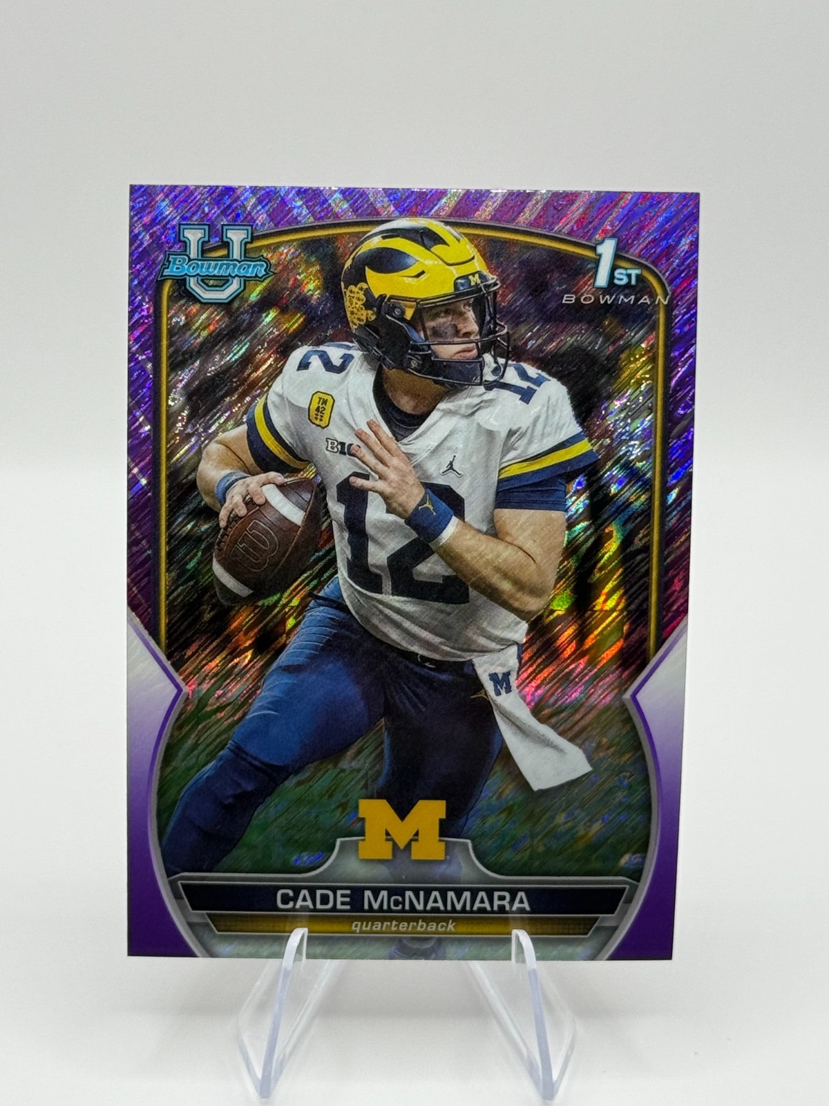 2022 Bowman University Chrome - Cade McNamara #99 Purple Shimmer Refractor (RC)