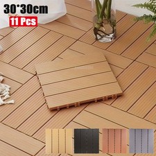 11X Heavy Duty Deck Tiles Anti-Slip Interlocking Floor for Outdoor Patio 30x30cm