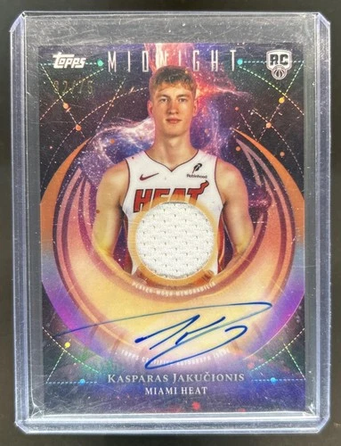 2025-26 Topps Midnight Kasparas Jakucionis Rookie Jersey Auto RC Dusk #/75 Heat