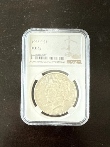 1923-S Silver Peace Dollar S$1 NGC MS61 San Fransisco Mint