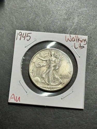 1945 Walking Liberty Silver Half Dollar AU About Uncirculated US 50c Coin (18355