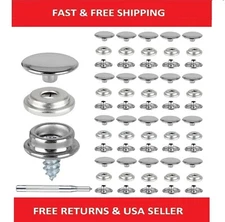 62pcs Snap Fastener Press Stud Cap Button Socket Tool Kit for Marine Boat Canvas