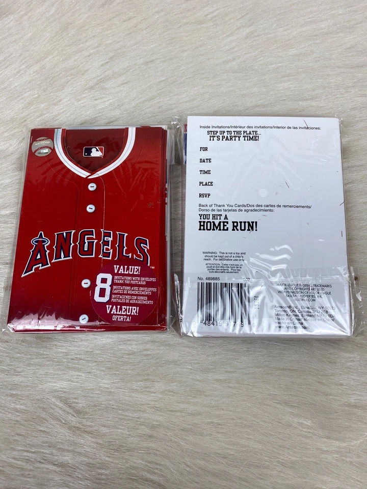 Los Angeles Angels Party Invitations & Thank You Postcards 8 Pack!! SET of 2!! - Image 2 of 4