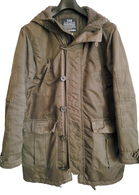 Herrenjacke Gr. L von LTB, Kapuze mit Kunstfell, vielen Taschen, Winterjacke