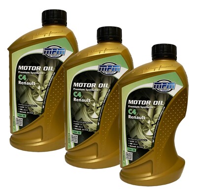 3x MPM 1Liter 5W-30 Premium Synthetic C4 Renault Motoröl, ACEA C4