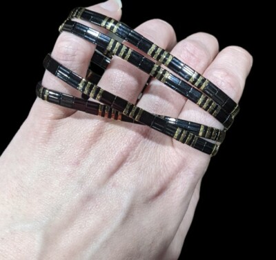 Miyuki Tila bracelet boho Japanese glass tile stackable minimal USA 