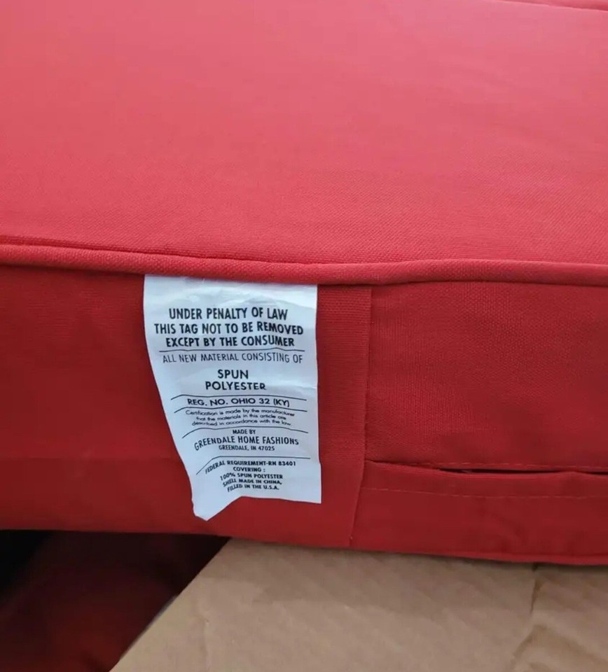 Greendale Home Fashions Outdoor 2Piece Deep Seat Cushion Set Salsa Red