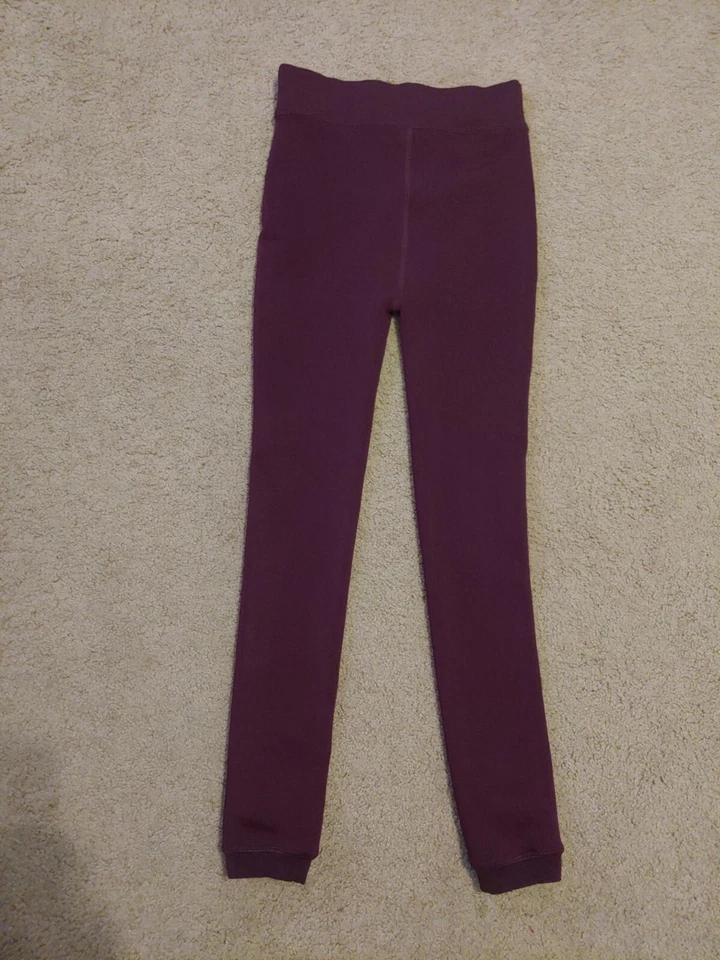 Girl's Maroon Stretch Waist Pants, Soft Fleece-like Lined 24" Inseam 11.5" Waist - Image 2 of 4