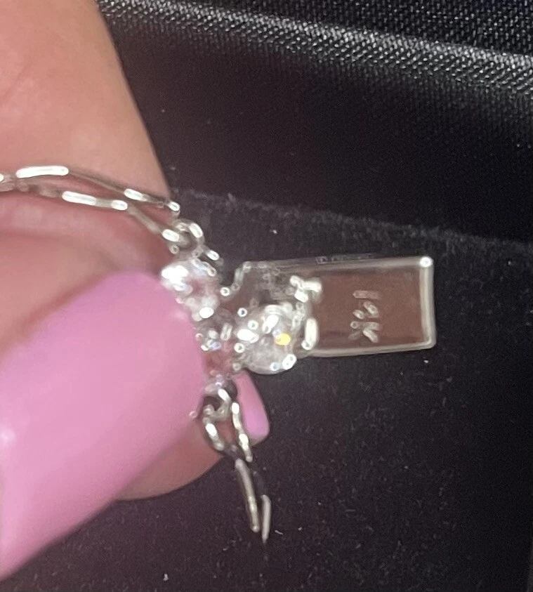 *LIQUIDACIÓN* Pulsera Tenis, 7”, Oro Blanco 14k Ptd., Forma Corazón Diamante, Laboratorio Ctd Foto 3 de 3