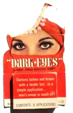 Vintage 1960s Dark Eyes Lash And Brow Tint Kit Black 8 Applications Beauty NOS