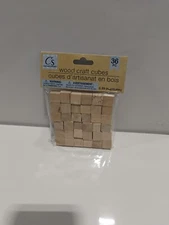 Mini Wood Craft Cubes 36 PC Crafter's Square  Arts & Crafts 15 MM 0.59 IN