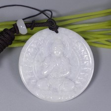 Certified Green 100 Natural A Jade Jadeite Pendant Amitabha Buddha       1488
