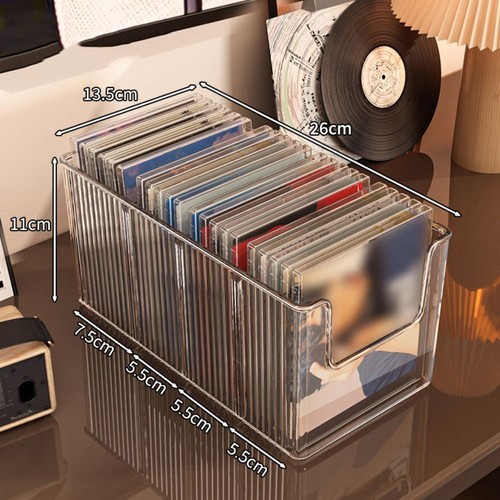 4 Compartment Vinyl Record Display Boxes Clear DVD Holder Optical Disc - Picture 6 of 9