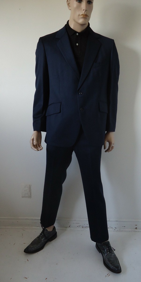 vintage mens 80s two button SUIT BROWNS TORONTO Wool Venetian 44C