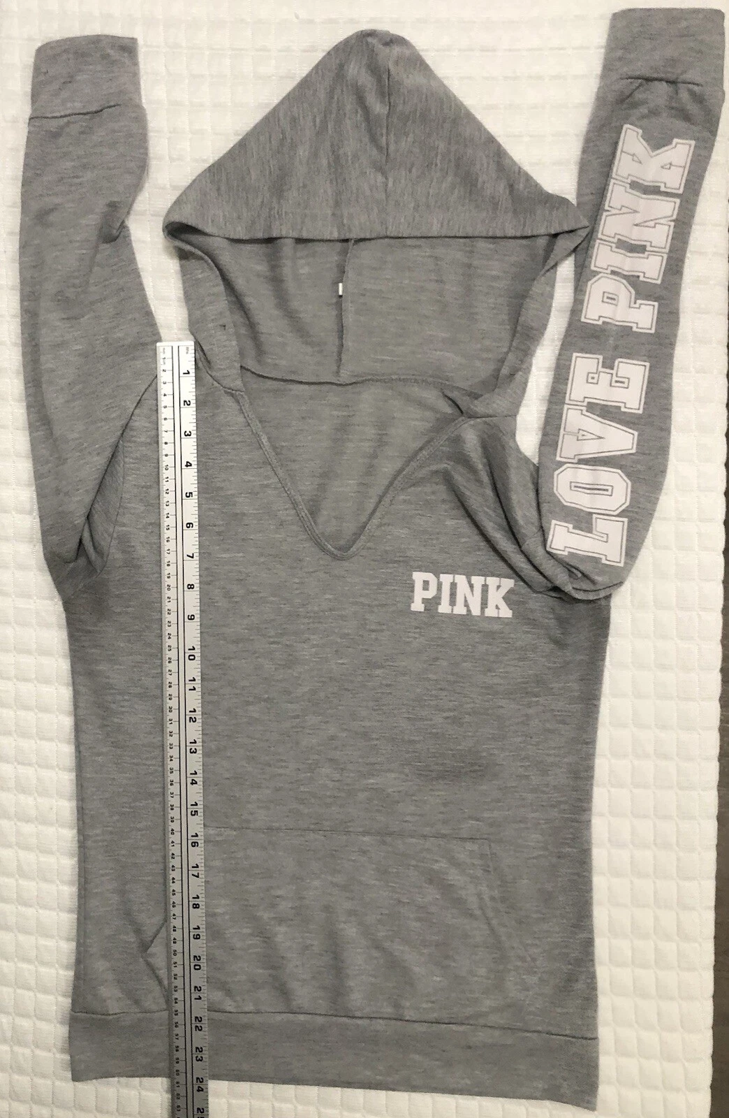 UNDERCOVER Felpa con cappuccio pullover leggera Victorias Secret Love rosa piccola? Felpa grigia