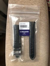 Genuine NEW WATCH STRAP Genuine Leather 20mm LONGINES Black  BUCKLE
