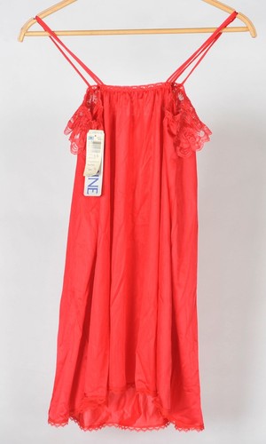 Vintage Lorraine Red Lace Trim 2 Pc Nightgown Robe Peignoir Set Small NEW w Tags - Picture 8 of 10