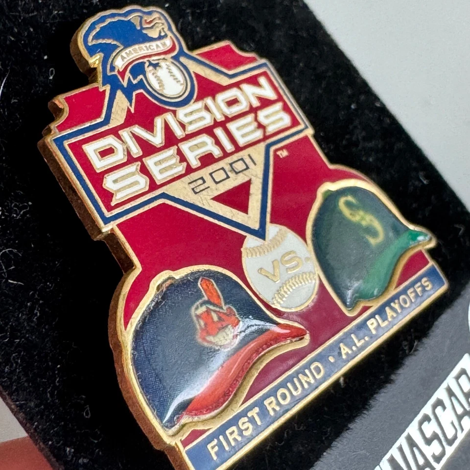 2001 AL Division Series Pin – Indians vs Mariners MLB Playoffs Badge - Image 2 of 4