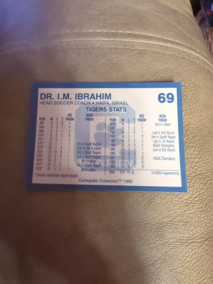 1990 Collegiate Collection Clemson Tigers #69 Dr. I.M. Ibrahim - Image 2 of 2