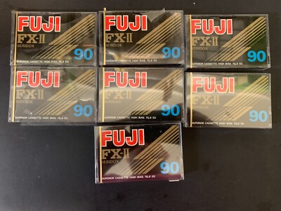 Lot of 7 FUJI FX-II 90  Blank Audio Cassette Tape (Sealed) NOS! New!