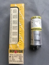 NOS AEROVOX 80/40 uF 400V 500uF 50V Electrolytic Capacitor paper label Vint good