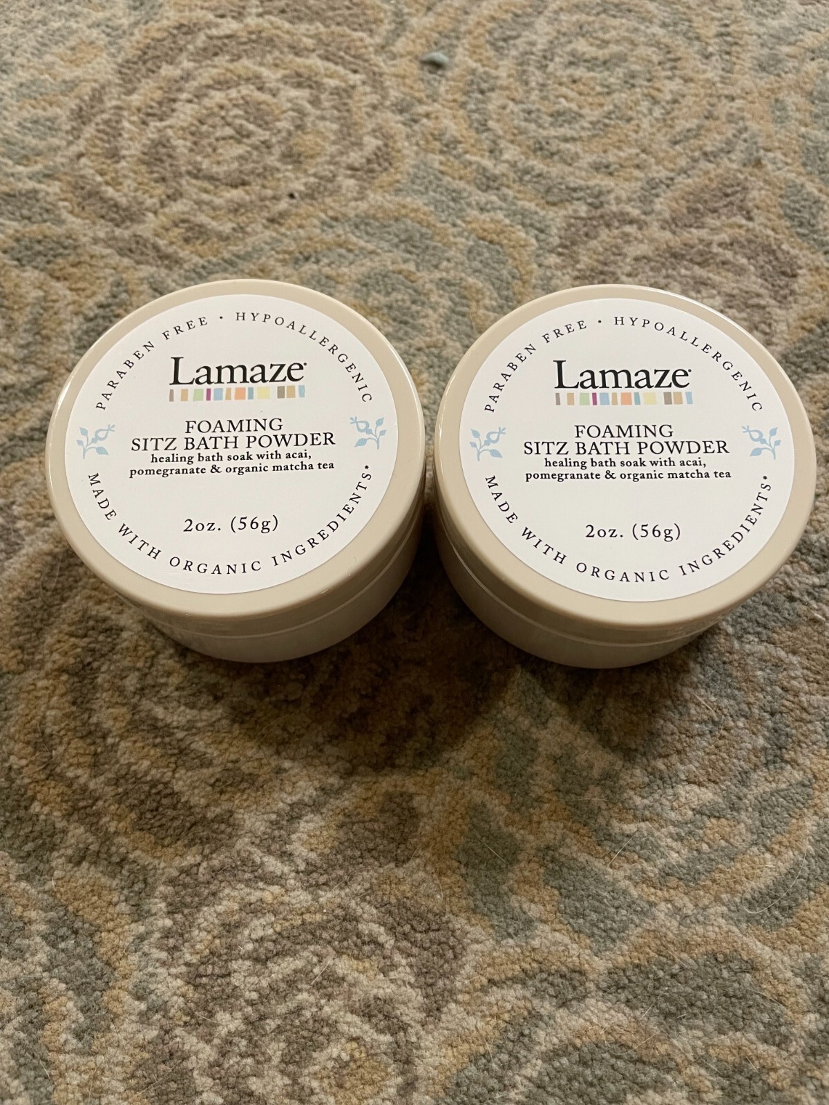 2 Lamaze Foaming Sitz Bath Powder with Acai, Pomegranate and Organic