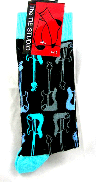 Blue Guitar Socks - Music Gift - Musical Socks - Gift for Guitar Student