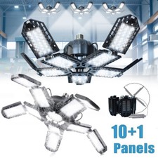 2Pcs LED Garage Lights 99000LM E26/E27 Ceiling Shop Lights 10 1Adjustable Panels