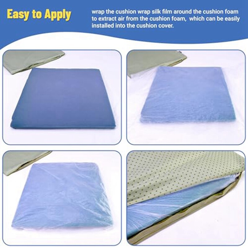 2 Rolls Cushion Wrap Silk Film , 79Inch x 22 Yards Upholstery Cushion