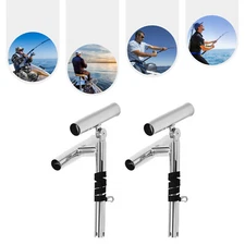 Boat Double Angle Fishing Rod Holder Stainless Steel Outrigger Adjustable SALE