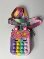 Rainbow Unicorn Purse Shoulder Bag Handbag Pop Push Bubble Fidget Toy Gift Kid