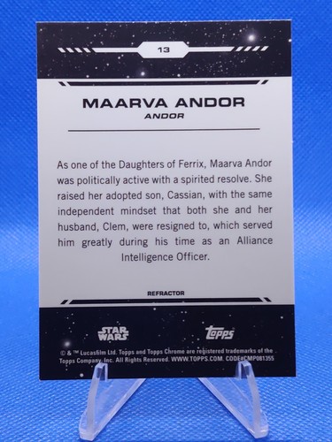 🔵 2024 Topps Chrome Star Wars MAARVA ANDOR Refractor #13 - Picture 2 of 2