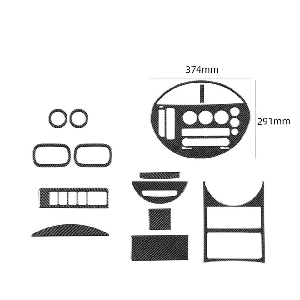 For Nissan Quest 2004-2006 Carbon Fiber Car Interior Decorative Cover Trim 13Pcs - Image 3 of 4