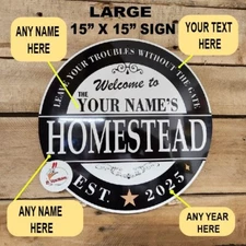 Custom Personalized Home Address Sign Aluminum 15" x 15" House Plaque, cabin