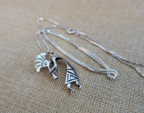 925 ECHT SILBER *** Großer massiver Anhänger 35 mm Indianer Kokopelli, Kette - Picture 6 of 15