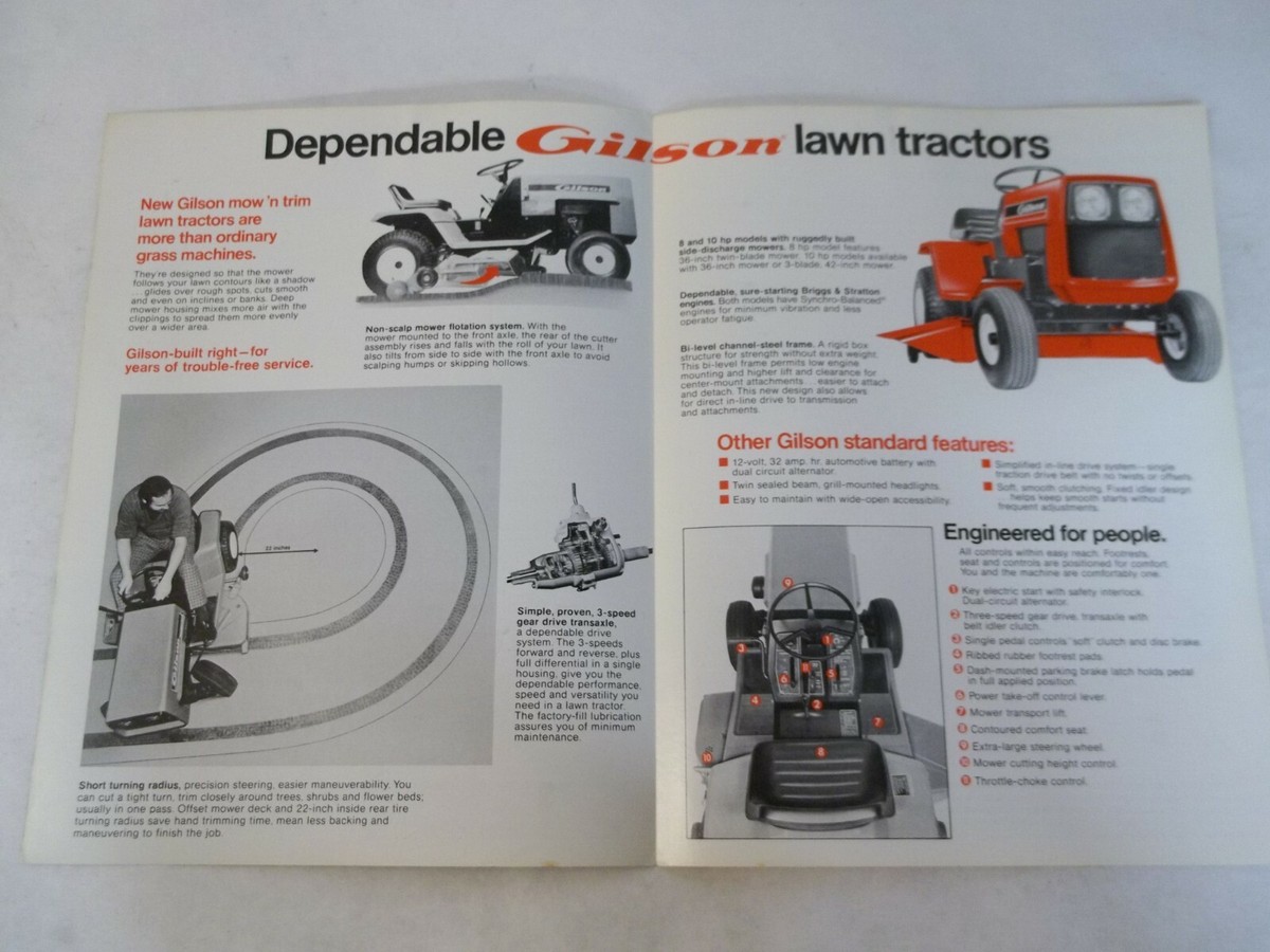 Gilson Models 52045 52046 52047 Mow'n Trim Lawn Tractors Brochure