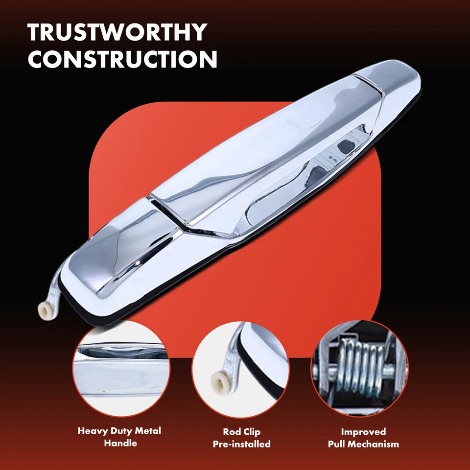 4x Manija de puerta exterior de metal mejorada para Chevrolet Silverado GMC delantera y trasera Foto 4 de 4