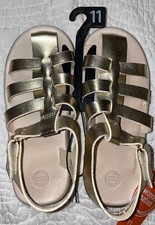 NWT Girls Wonder Nation Gold Sandal Shoe Size 11