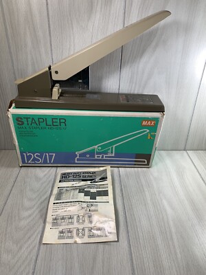 Max HD-12S/17 Heavy Duty Stapler 160 Sheet Capacity Bookbinding Industrial