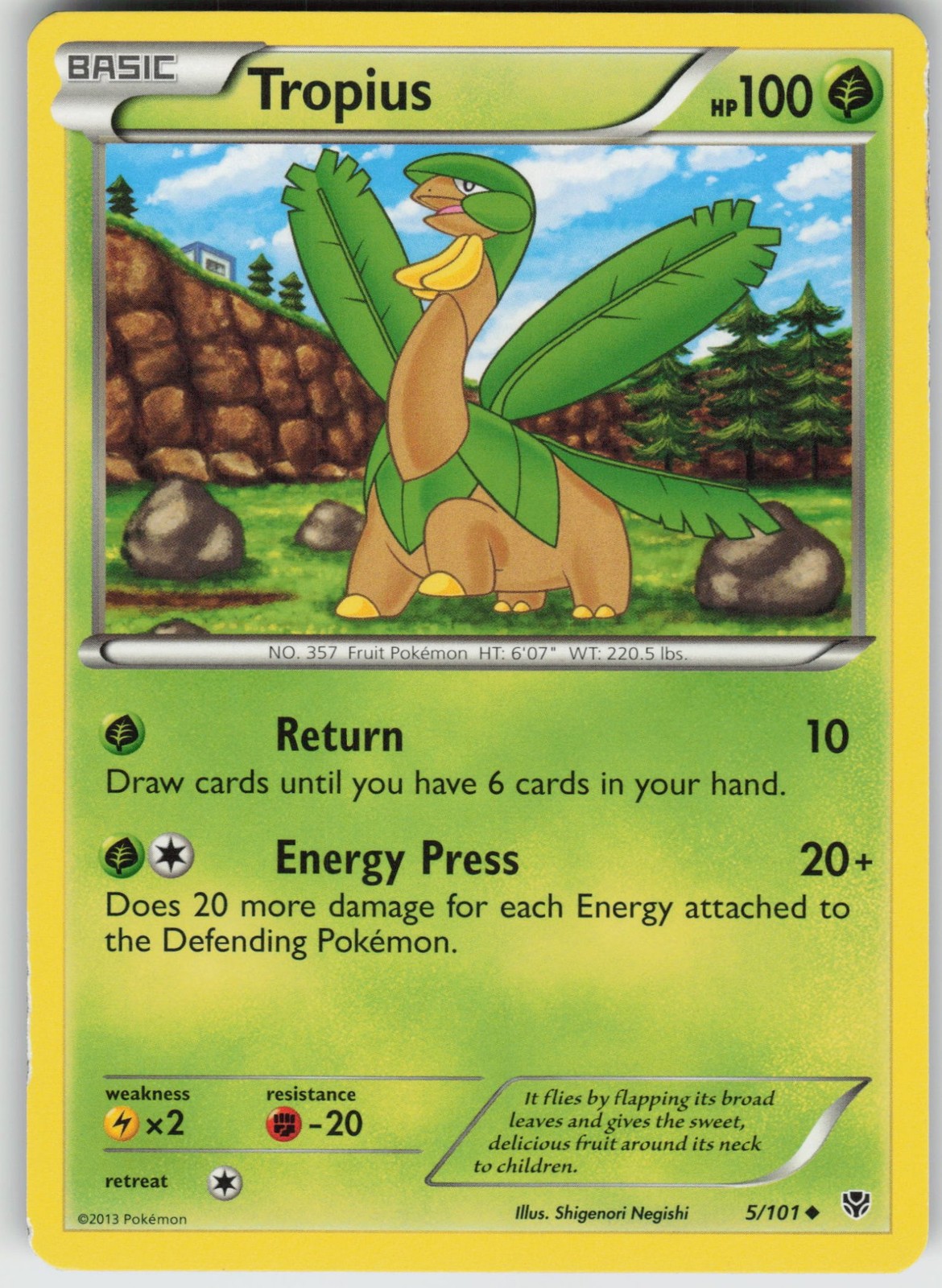 Tropius 5/101 Plasma Blast Pokemon Lightly Played LP