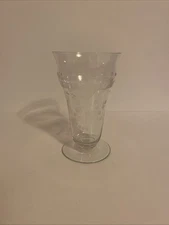 Vintage Etched Crystal Paneled Footed Parfait Or Ice Tea Glass