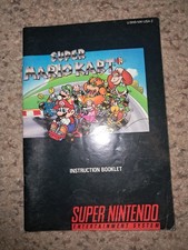 Super Mario Kart SNES Super Nintendo Instruction Manual Only