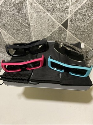 Lot of 4 Offifical Sony 3D Glasses 2 Adult 2 Kids with Cases Tested and Working