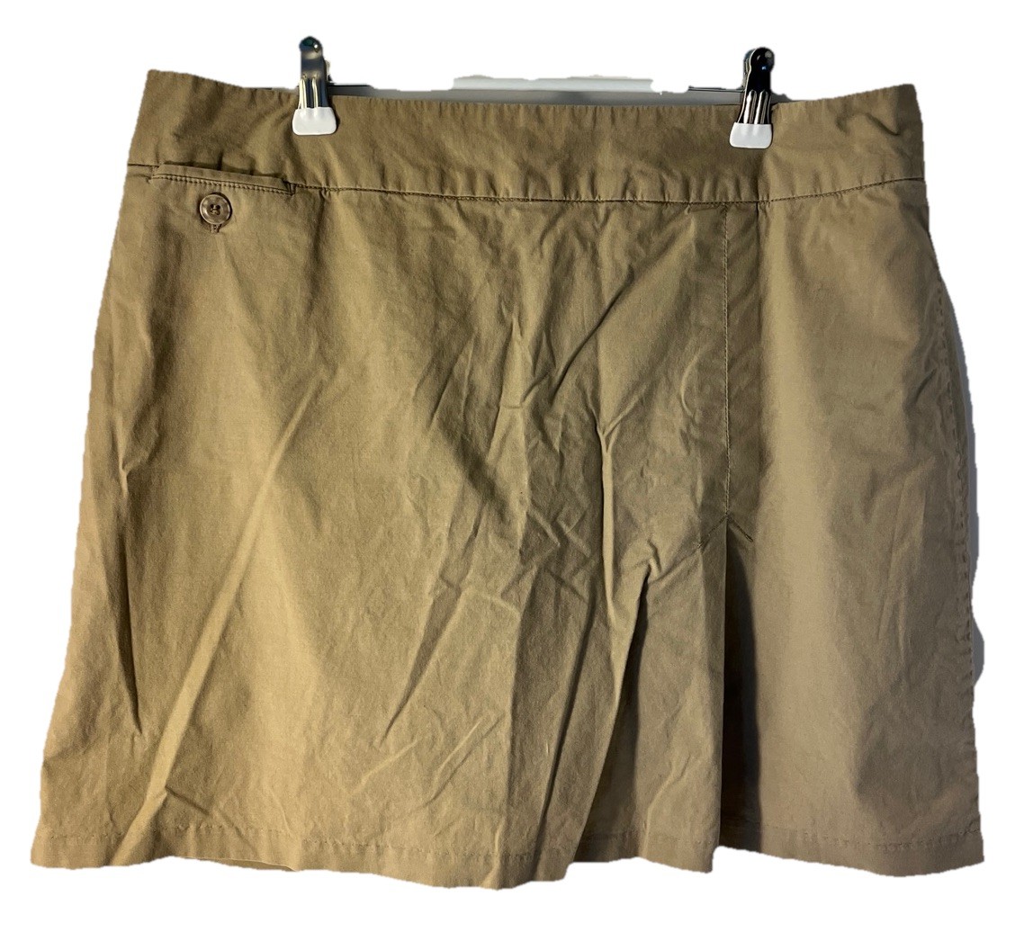Dockers Women’s Tan Size 10 Straight Skort Flat Front Zip Close 1 Pocket
