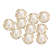 10pcs Gold White Pearl Buttons 18mm 0.51" Height Sewing Button Style Q