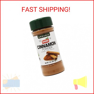 Badia Organic Cinnamon Powder, 2 oz   Warm & Sweet Flavor for Baking, Cooking, O