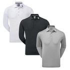 FootJoy Herren Golf Thermocool Langarm Polo Shirt Mit Stehkragen Und Knopfleiste