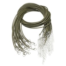 Waxed Necklace Cord, Necklace String Rope 2mm 17 in 20 Pack Army Green