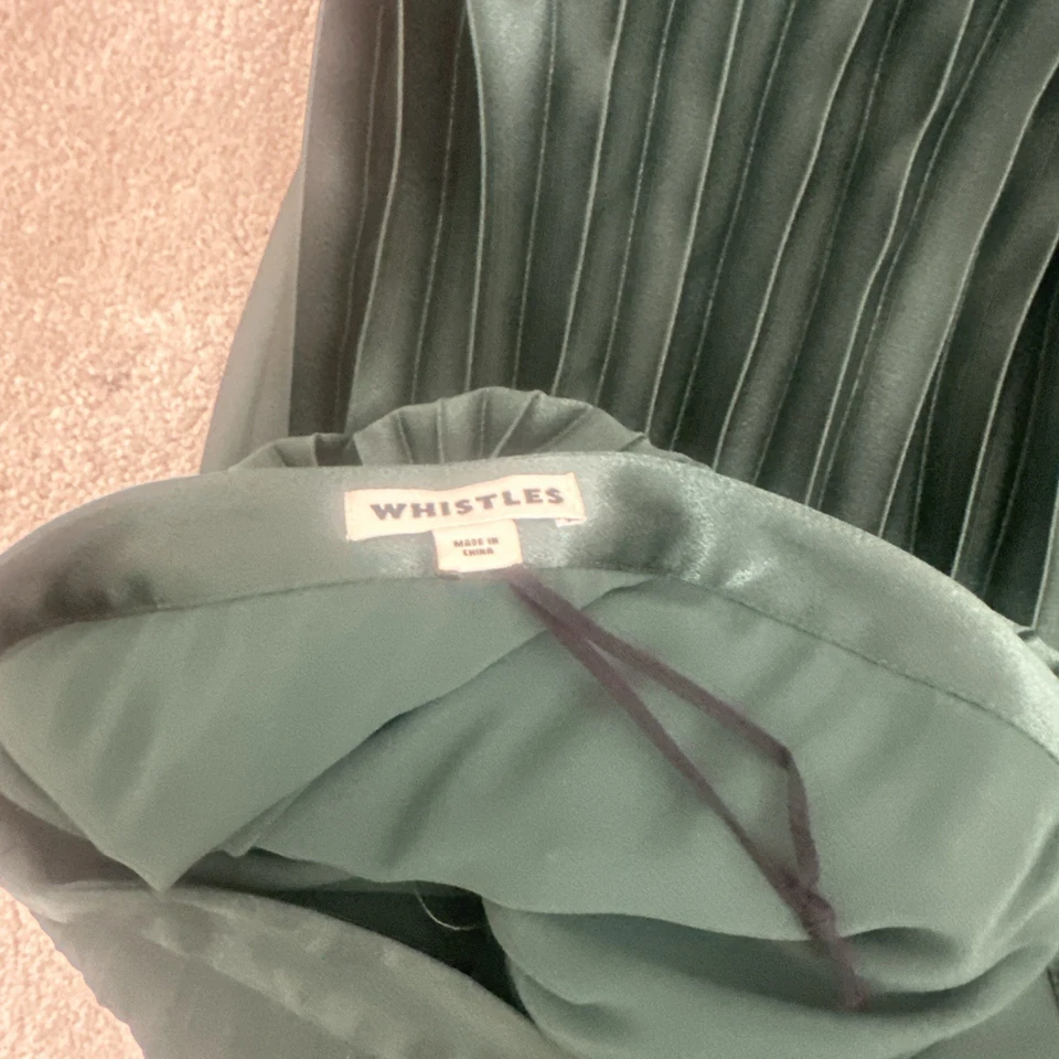 Falda plisada satinada verde oscuro Whistles Uk10/EU38 Foto 4 de 4