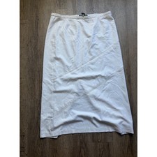 Norton McNaughton cream Wool Blend Stretch Midi Skirt Lattice Detail Size 14
